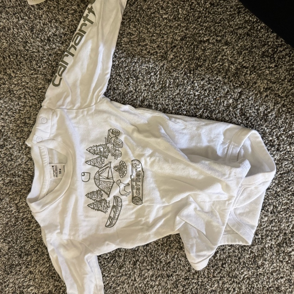 Carhartt White Long Sleeve Tee with Graphic Design